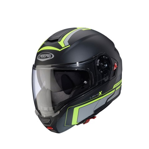 CABERG KASK SZCZĘKOWY FLIP-UP MODEL LEVO X ELITE KOLOR CZARNY MAT/SZARY/ZÓŁTY FLUO ROZMIAR XL (PINLOCK W ZESTAWIE)