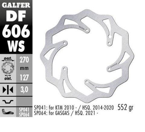GALFER TARCZA HAMULCOWA PRZÓD KTM SX/EX, HUSABERG,HUSQVARNA,GAS GAS WAVE (270X127X3MM) GALFER TARCZA HAMULCOWA PRZÓD KTM SX/EX, HUSABERG,HUSQVARNA,GAS GAS WAVE (270X127X3MM)