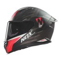 NOX KASK INTEGRALNY (FULL FACE) Z BLENDĄ N401 CROWER KOLOR CZARNY/CZERWONY MAT ROZMIAR XXL
