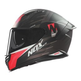 NOX KASK INTEGRALNY (FULL FACE) Z BLENDĄ N401 CROWER KOLOR CZARNY/CZERWONY MAT ROZMIAR XXL