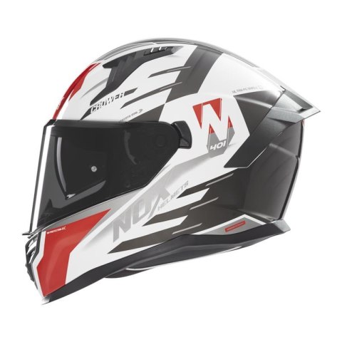 NOX KASK INTEGRALNY (FULL FACE) Z BLENDĄ N401 CROWER KOLOR CZARNY/CZERWONY/BIAŁY ROZMIAR L NOX KASK INTEGRALNY (FULL FACE) Z BLENDĄ N401 CROWER KOLOR CZARNY/CZERWONY/BIAŁY ROZMIAR L