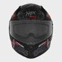 NOX KASK INTEGRALNY (FULL FACE) Z BLENDĄ N401 ZUMBI KOLOR CZARNY/CZERWONY MAT ROZMIAR L
