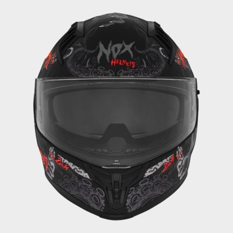 NOX KASK INTEGRALNY (FULL FACE) Z BLENDĄ N401 ZUMBI KOLOR CZARNY/CZERWONY MAT ROZMIAR L NOX KASK INTEGRALNY (FULL FACE) Z BLENDĄ N401 ZUMBI KOLOR CZARNY/CZERWONY MAT ROZMIAR L