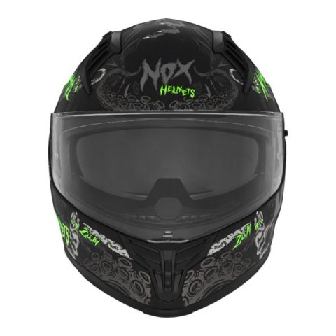 NOX KASK INTEGRALNY (FULL FACE) Z BLENDĄ N401 ZUMBI KOLOR CZARNY/ZIELONY FLUO MAT ROZMIAR L NOX KASK INTEGRALNY (FULL FACE) Z BLENDĄ N401 ZUMBI KOLOR CZARNY/ZIELONY FLUO MAT ROZMIAR L