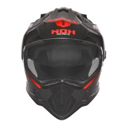 NOX KASK OFFROAD / TRAIL DUOSPORT (DUAL) N312 VAPOR Z SZYBKĄ I BLENDĄ KOLOR CZARNY/CZERWONY MAT ROZMIAR M