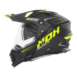 NOX KASK OFFROAD / TRAIL DUOSPORT (DUAL) N312 VAPOR Z SZYBKĄ I BLENDĄ KOLOR CZARNY/ZÓŁTY FLUO MAT ROZMIAR XXL