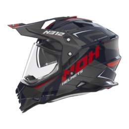 NOX KASK OFFROAD / TRAIL DUOSPORT (DUAL) N312 VAPOR Z SZYBKĄ I BLENDĄ KOLOR NIEBIESKI/CZARNY/CZERWONY ROZMIAR XXL