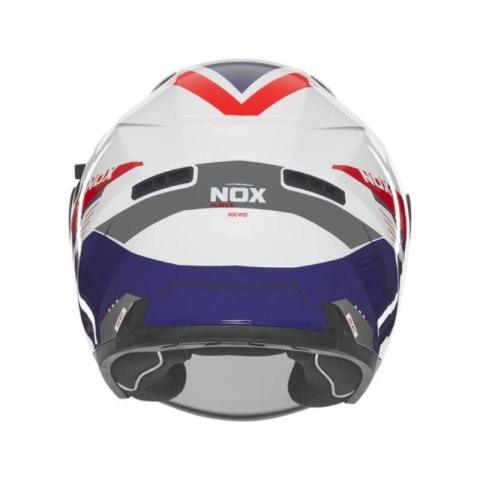 NOX PROMOCJA KASK OTWARTY JET Z BLENDĄ N130 MYST KOLOR BIAŁY/NIEBIESKI/CZERWONY ROZMIAR XXL