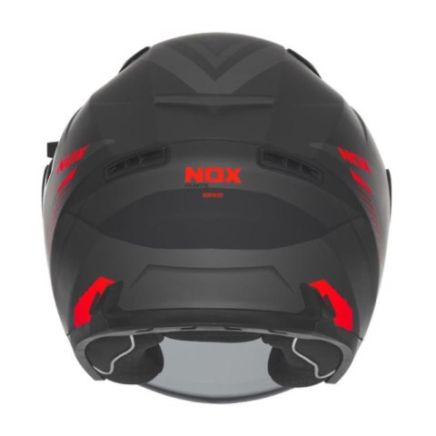 NOX KASK OTWARTY JET Z BLENDĄ N130 MYST KOLOR CZARNY/CZERWONY MAT ROZMIAR XL NOX KASK OTWARTY JET Z BLENDĄ N130 MYST KOLOR CZARNY/CZERWONY MAT ROZMIAR XL