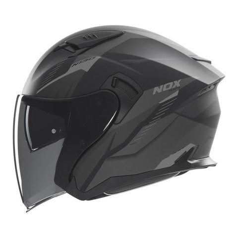 NOX KASK OTWARTY JET Z BLENDĄ N130 MYST KOLOR CZARNY/SREBRNY MAT ROZMIAR L NOX KASK OTWARTY JET Z BLENDĄ N130 MYST KOLOR CZARNY/SREBRNY MAT ROZMIAR L