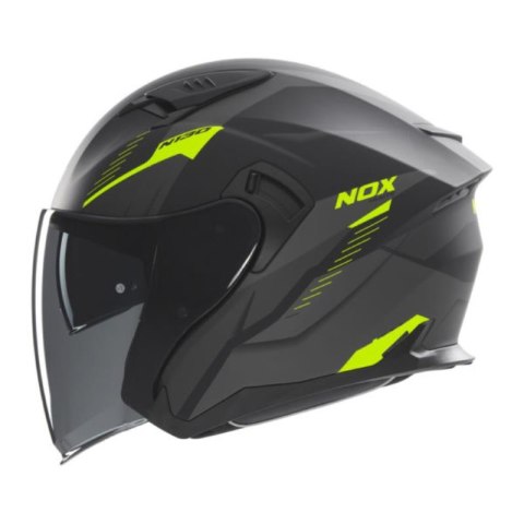 NOX KASK OTWARTY JET Z BLENDĄ N130 MYST KOLOR CZARNY/ŻÓŁTY FLUO MAT ROZMIAR XXL NOX KASK OTWARTY JET Z BLENDĄ N130 MYST KOLOR CZARNY/ŻÓŁTY FLUO MAT ROZMIAR XXL