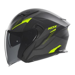 NOX KASK OTWARTY JET Z BLENDĄ N130 MYST KOLOR CZARNY/ŻÓŁTY FLUO MAT ROZMIAR XS