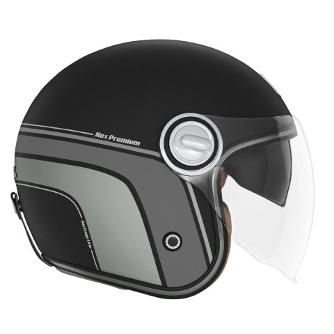 NOX PREMIUM KASK OTWARTY JET HERITAGE LINE KOLOR CZARNY/TYTANOWY MAT ROZMIAR XL NOX PREMIUM KASK OTWARTY JET HERITAGE LINE KOLOR CZARNY/TYTANOWY MAT ROZMIAR XL